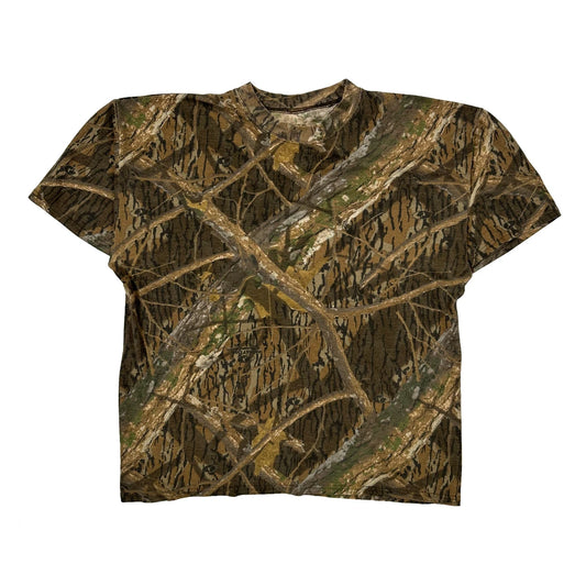 Mossy Oak Camo T-Shirt - Large Brown Cotton