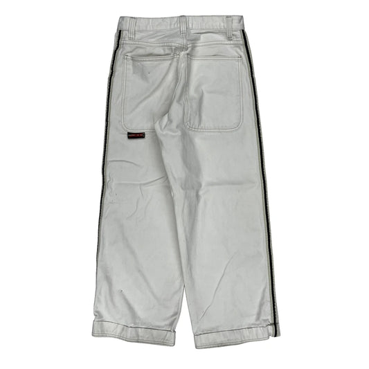 90S Jnco Skunk Baggy Wide Leg Jeans - 28W 29L White Cotton