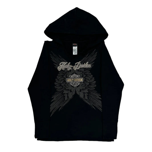 Motorcycle Harley Davidson Graphic Hoodie - Small Black Cotton