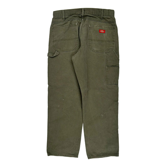 Dickies Carpenter Trousers - 33W 29L Green Cotton