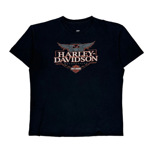 Lynchburg, Tennessee Harley Davidson Graphic T-Shirt - XL Black Cotton