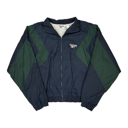 Vintage Reebok Windbreaker - Large Navy Nylon