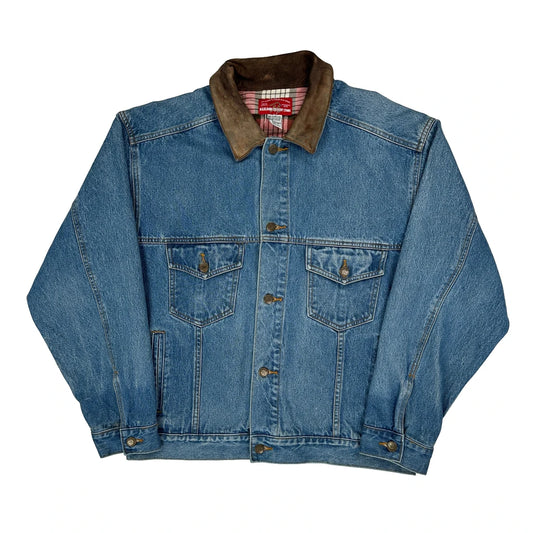 Marlboro Collared Denim Jacket - Medium Blue Cotton