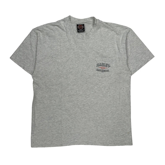 Vintage Chicago Harley Davidson Graphic T-Shirt - XL Grey Cotton