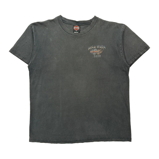 Bike Week 2002 Harley Davidson Graphic T-Shirt - XL Grey Cotton