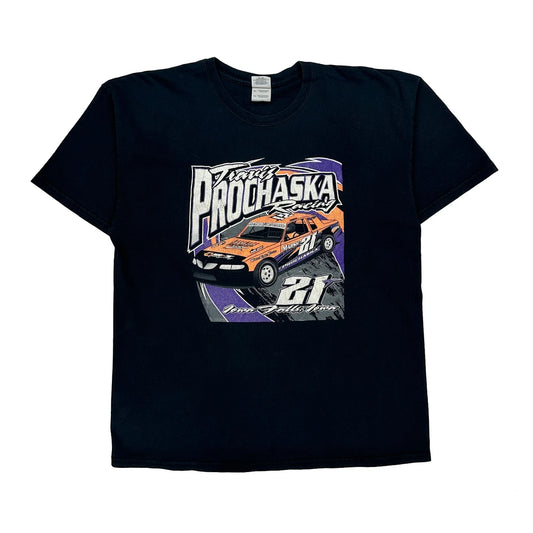 Racing Gildan Graphic T-Shirt - XL Black Cotton