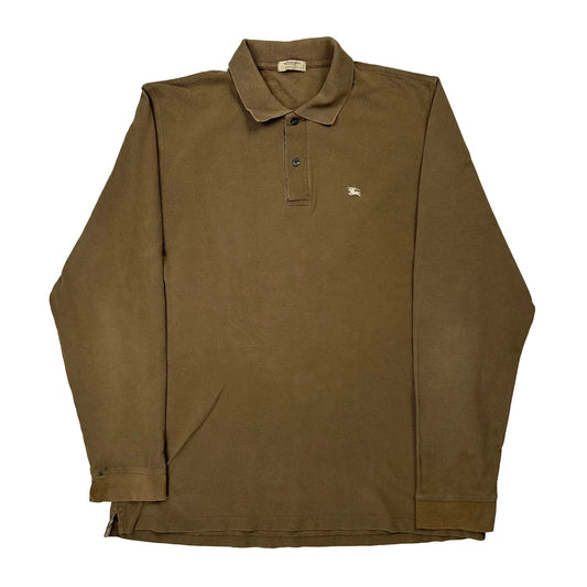 Burberry Polo Shirt - Large Brown Cotton