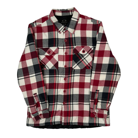 Oakley Checked Flannel Shirt - XL Red Cotton