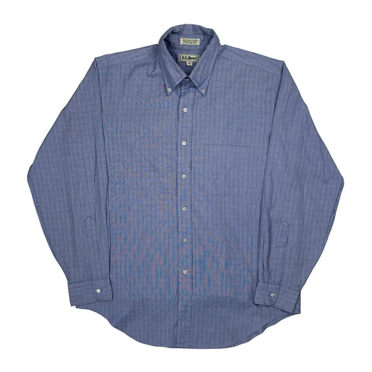 Vintage L.L.Bean Checked Shirt - Large Blue Cotton Blend