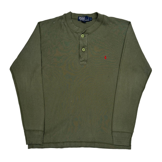 Vintage Polo By Ralph Lauren Long Sleeve T-Shirt - Large Green Cotton