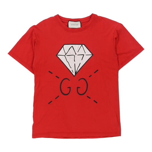 Vintage FW16 GucciGhost Diamond Gucci Graphic T-Shirt - Small Red Cotton