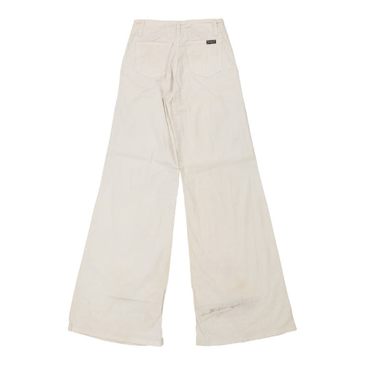Vintage Boosley Wide Leg Trousers - 26W UK 6 White Cotton