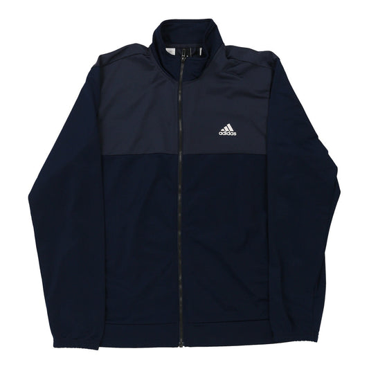 Vintage Adidas Track Jacket - XL Navy Polyester Blend