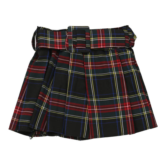 Vintage Unbranded Checked Mini Skirt - 28W UK 8 Black Polyester