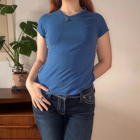 Vintage blue Burberry London T-Shirt - womens small