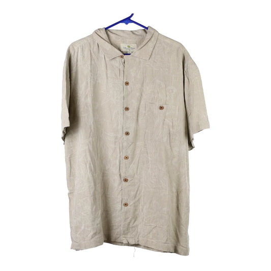 Vintage Island Shores Hawaiian Shirt - 2XL Beige Viscose Blend