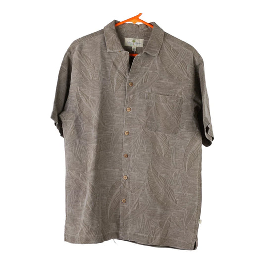 Vintage Island Shores Hawaiian Shirt - Medium Beige Silk