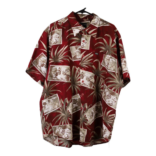 Vintage Bossimo Floral Hawaiian Shirt - XL Red Viscose Blend