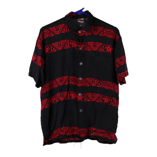 Vintage Hula Bay Short Sleeve Shirt - Small Black Viscose Blend
