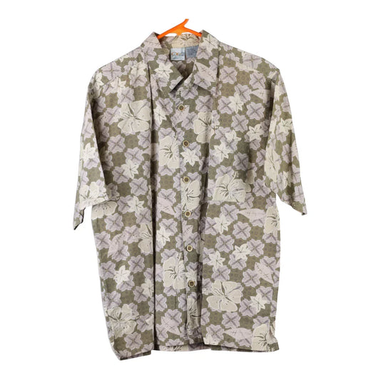Vintage Unbranded Floral Hawaiian Shirt - Medium Beige Cotton