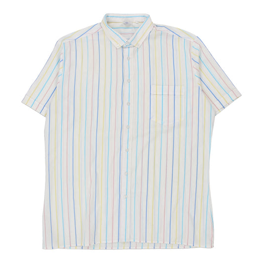 Vintage Jackson Striped Short Sleeve Shirt - Large Multicoloured Cotton