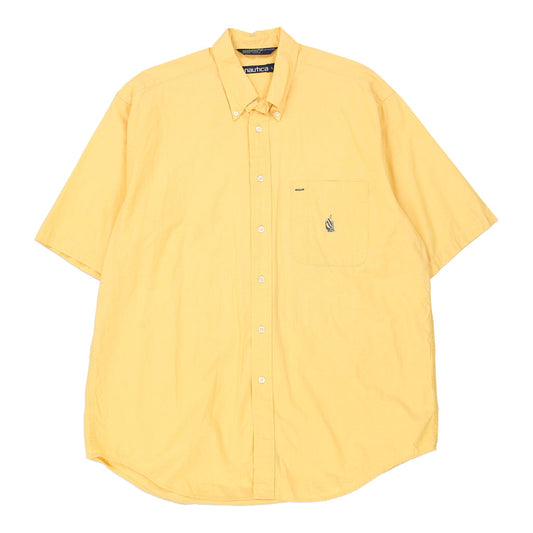 Vintage yellow Nautica Short Sleeve Shirt - mens large