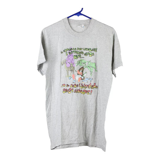 Vintage grey Single Stitch Screen Stars T-Shirt - mens medium