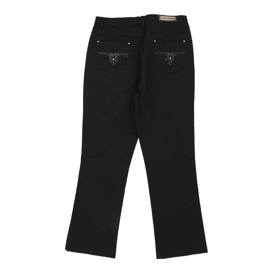 Vintage Conos Trousers - 35W UK 18 Black Cotton Blend