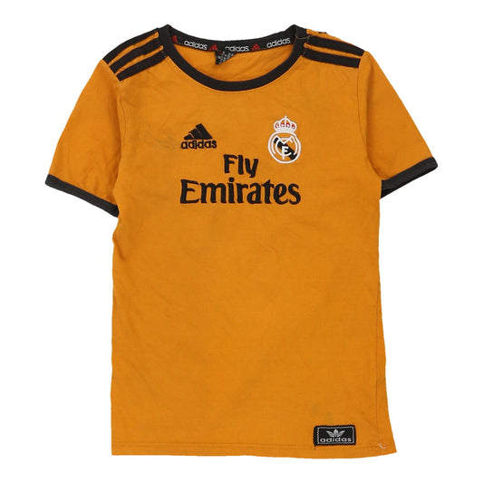 Vintage orange Bootleg Real Madrid  Age 8 Adidas Football Shirt - boys small