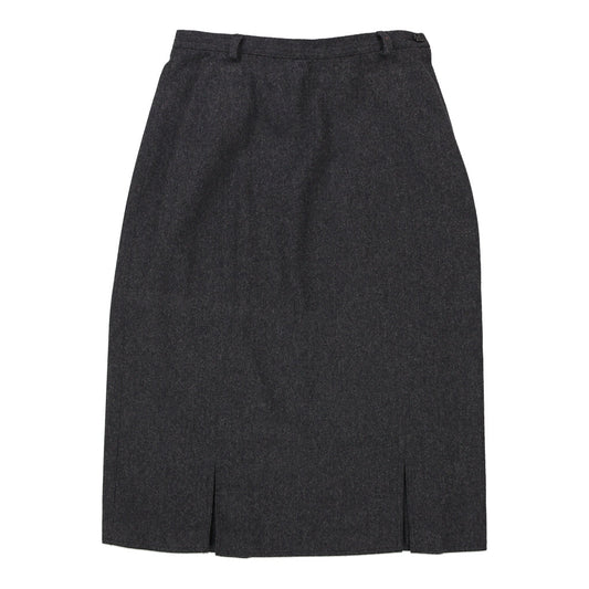 Vintage Valentino Midi Skirt - 26W UK 6 Grey Wool