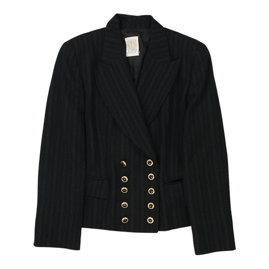 Vintage Studio 0001 Gianfranco Ferre Pinstripe Blazer - Medium Black Wool Blend