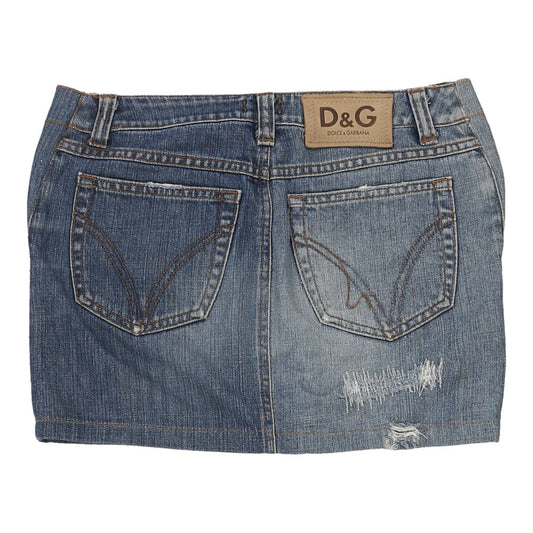 Vintage Dolce & Gabbana Denim Skirt - 28W UK 8 Blue Cotton