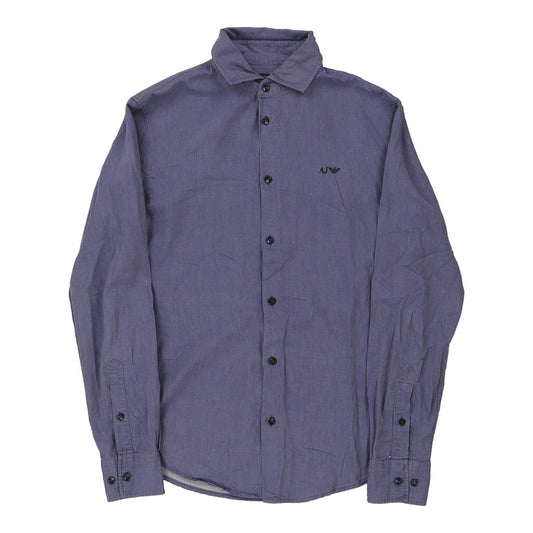 Vintage Armani Jeans Shirt - Medium Blue Cotton