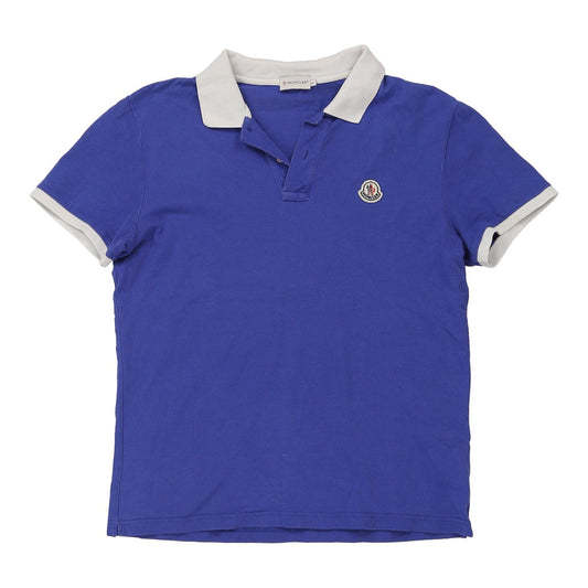 Vintage Moncler Polo Shirt - Large Blue Cotton