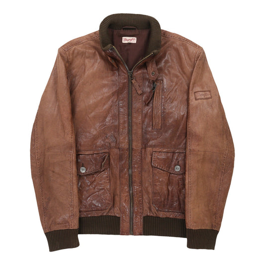 Vintage brown Wrangler Leather Jacket - mens large