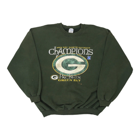 Vintage Green Bay Packers Gildan NFL Sweatshirt - XL Green Cotton Blend