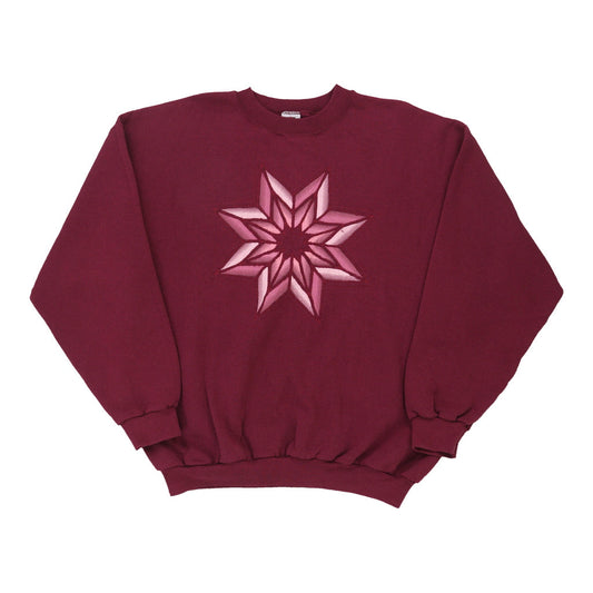 Vintage Franklin Sports Graphic Sweatshirt - XL Burgundy Cotton Blend