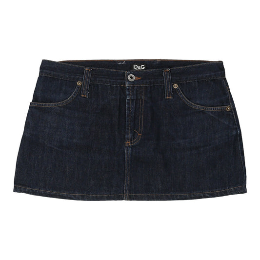 Vintage Dolce & Gabbana Mini Denim Skirt - 32W 11L Blue Cotton