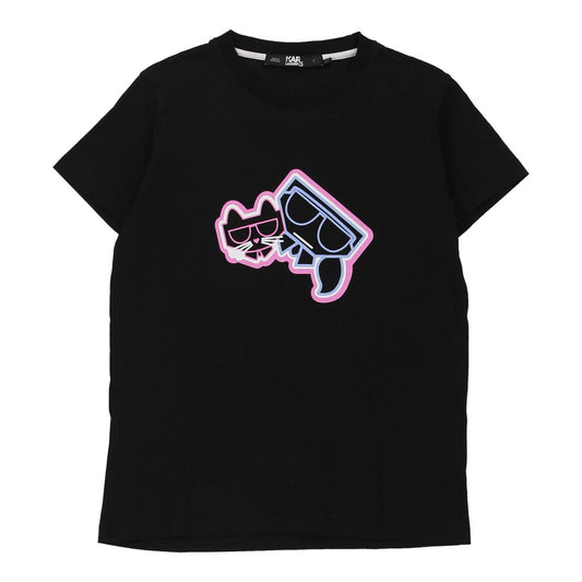 Vintage Karl Lagerfeld Graphic T-Shirt - Small Black Cotton