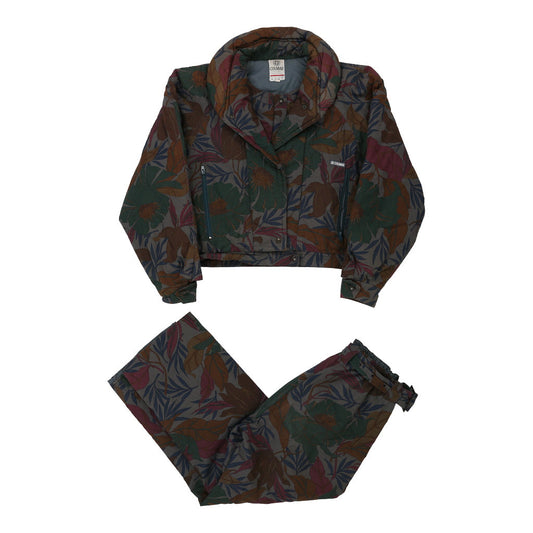 Vintage Colmar Floral All-In-One Ski Suit - Medium Multicoloured Nylon