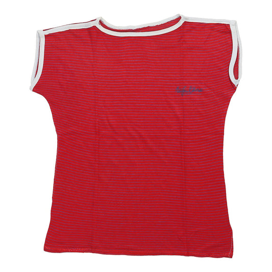 Vintage 1970's Unbranded Striped T-Shirt - Large Red Cotton