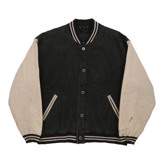 Vintage black Basic Editions Varsity Jacket - mens large