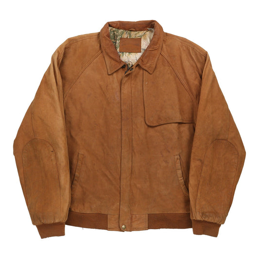 Vintage Marlboro Leather Jacket - XL Brown Leather