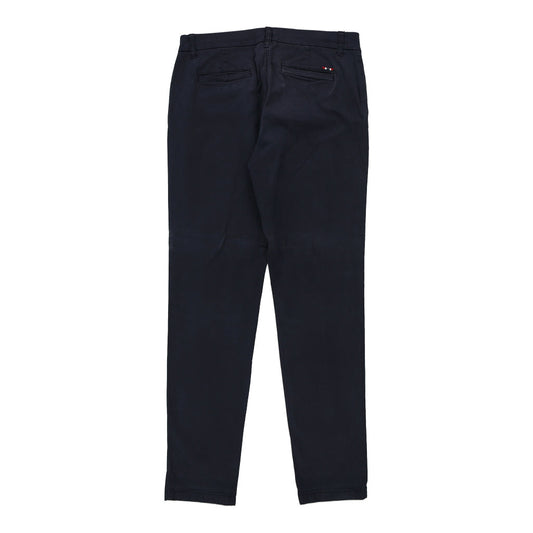 Vintage Napapijri Slim Fit Trousers - 34W 31L Navy Cotton
