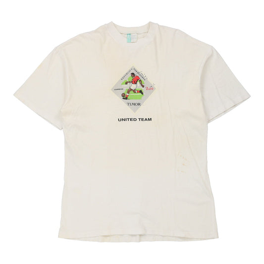 Vintage white Portugal Prima Wear T-Shirt - mens large