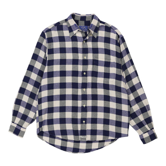 Vintage Jey Cole Man Checked Flannel Shirt - Large Blue Cotton Blend