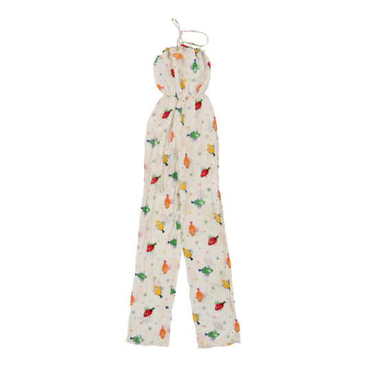 Vintage Idea Donna Jumpsuit - Small Beige Cotton