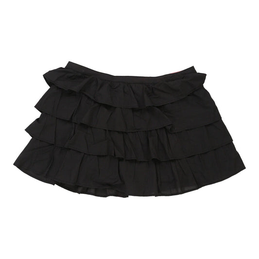 Vintage Unbranded Mini Skirt - 34W UK 14 Black Cotton