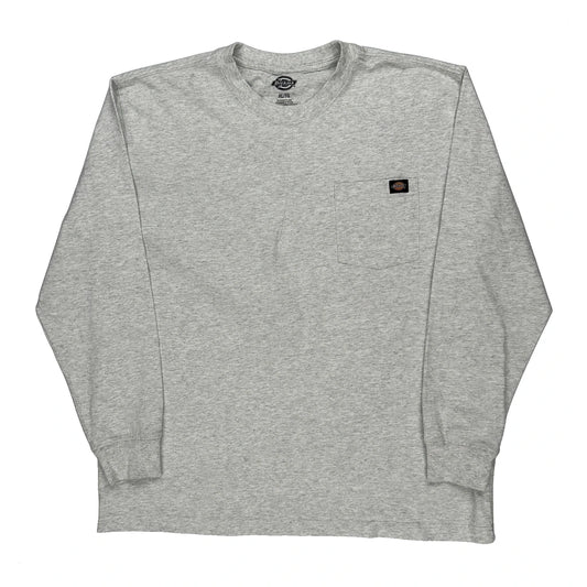 Dickies Long Sleeve T-Shirt - XL Grey Cotton
