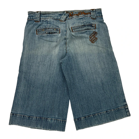 Rocawear Hip Hop Denim Shorts - 28W UK 6 Light Wash Cotton